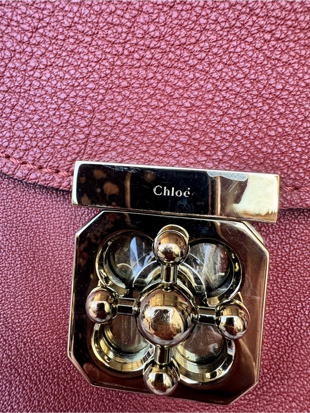 Chloé Elsie Leather Satchel in Whiskey with Gold Hardware - Picture 4 of 14